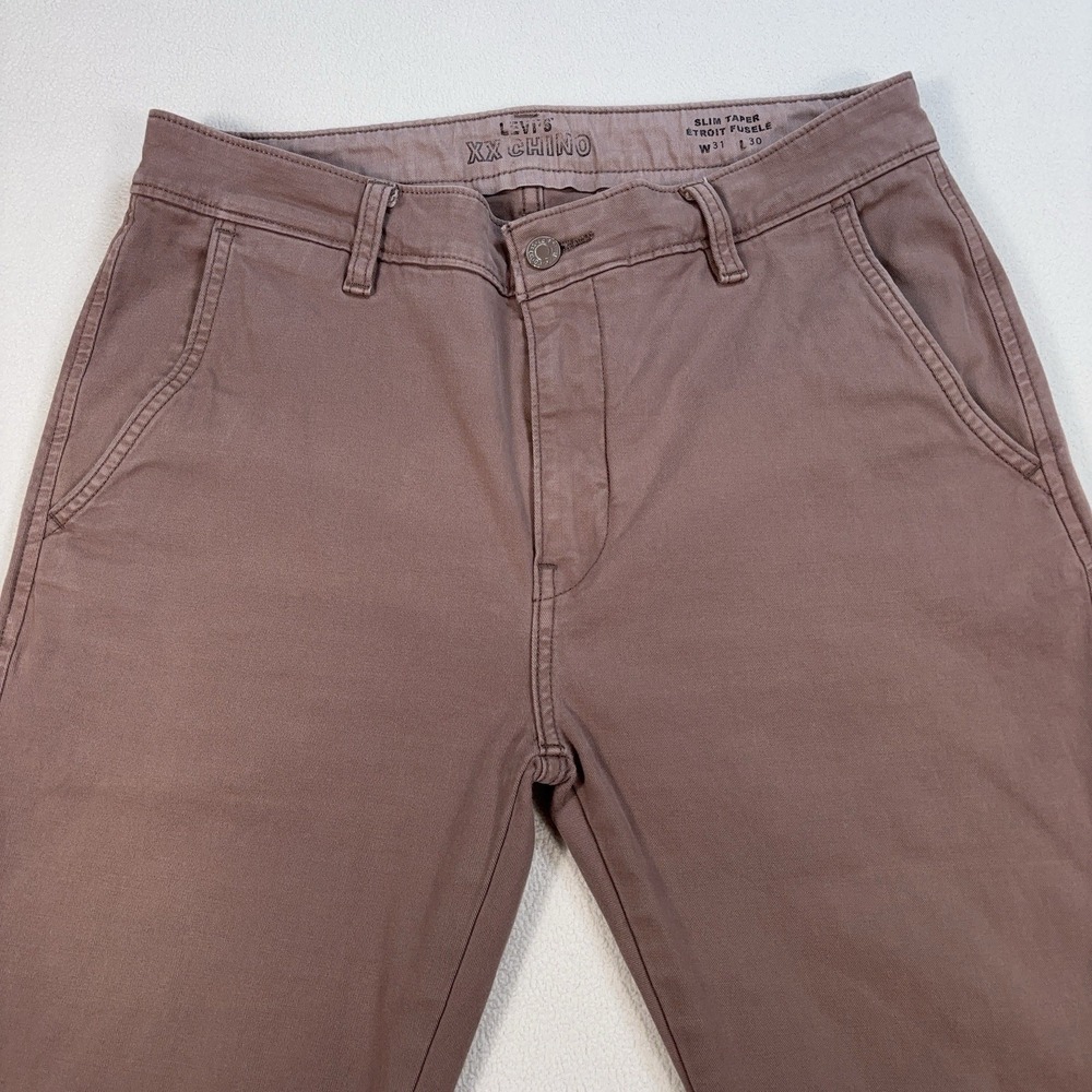 Levi's‎ XX Chino Pants Men's 31x28* Dusty Pink Brown Slim Taper Stretch - Picture 4 of 16